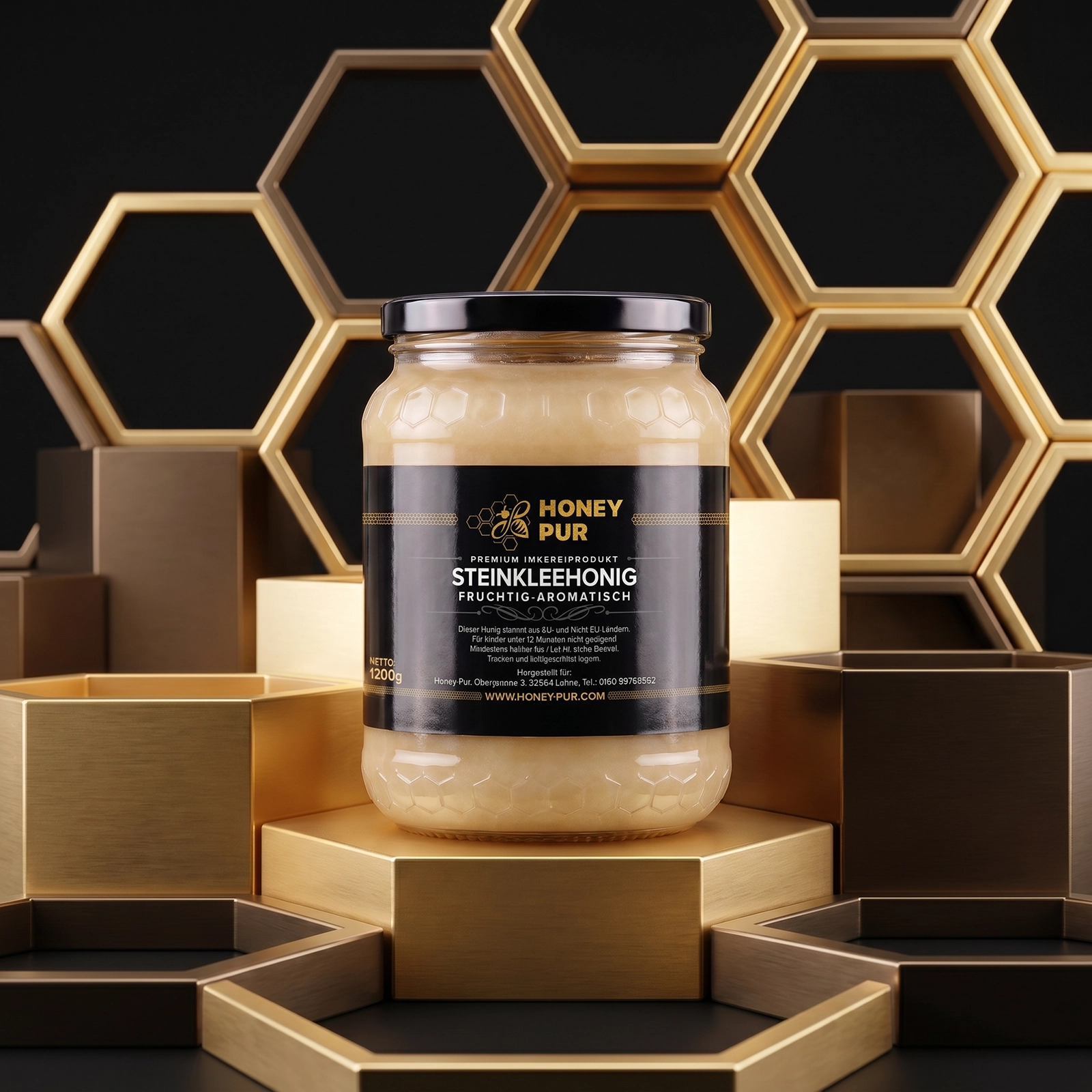 Echt Steinklee-Honig im Honigglas 1,2 KG Bienenhonig Naturprodukt ohne Zusätze
